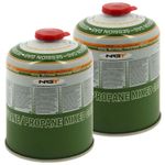 NGT 2x 450g Butane Propane Gas Canisters EN417 Screw Thread Camping Fuel