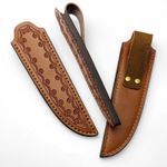 1x Leather Belt Straight Knife Sheath Case Embossed Pattern for Fixed Blade Chic