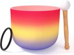 Quartz Singing Bowl - 440Hz, 20CM Rainbow Red Crystal Bowl for Root Chakra