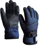 Kids Winter Warm Water-Resistant Gloves Waterproof TPU Lining Blue Age 6-7 Years
