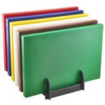 High Density Colour Code Catering Chopping Boards 12"x18" With Rack 450x300x20mm