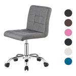 Modern Office Chair Computer Desk Small Adjustable PU Leather Swivel Fabric Home