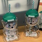 2026 NEW Starbucks Barista Bear Glass Cup(591ml) Limited Edition Christmas Cup ~