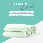 DUVET/QUILT 4.5 10.5 TOG SINGLE DOUBLE KING GREEN TINT WIPE DOWN WATERPROOF 