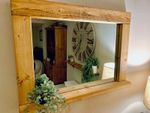 Large Rustic Wall Mirror Handmade Wooden Frame English Oak Waxed