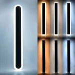 Black LED Linear Wall Light Oval/Rectangular Shape 3CCT IP65 10W-40W 30CM-120CM
