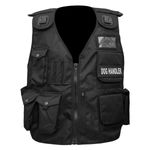 Black Security & Dog Handler Tactical Vest, CCTV ,key Holder High Quality