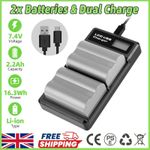 2X EN-EL3e Battery For Nikon D100 D50 D70 D80 D200 D300 D70 D90 D300S + Charger