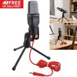 3.5mm Microphone Computer Condenser Recording Gaming Microphone For Laptop PC UK