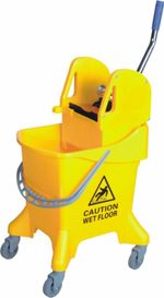 Kentucky Wringer 31L Large Commercial Mop Bucket on Wheels YELLOW BLUE GREEN