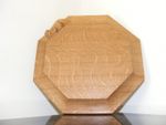 Golden Oak Robert  Mouseman  Thompson hexagonal chopping board / tea pot stand