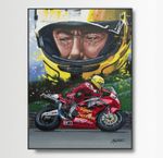 Joey Dunlop MotoGP TT A3 art print from painting by Greg Tillett poster