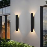 Modern Outdoor Wall Lamp, IP65 Waterproof Black/White Aluminum Up Down LED Light