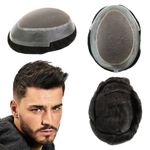 Mens Human Hair Replacement System Fine Mono Toupee for Men Unit Hairpieces 8X10