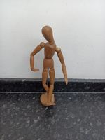 VINTAGE  12 INCH WOODEN ARTIST ARTICULATED MANNEQUIN MODEL FIGURE DOLL 