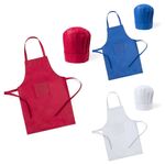 Children's Chef Apron & Hat Set Kitchen Costume Role Play Cooking Baking Bib