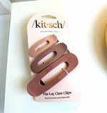 Kitsch Flat Lay Hair Claw Clips 3pc Set Brown/Beige/Neutral