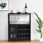 Wine Bar Cabinet Wine Liquor Storage Display Rack Kitchen Buffet Cabinet UK