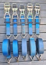 5 Pull Down Ratchets & Straps/ 5 Ton / Load Security/ Cargo/ HGV/ Lashings/ REFA