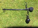 Scales Steelyard 9lb Weight Butcher farm Meat hook  Hanging Antique 