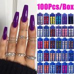 100pcs Long Coffin False Full Cover Fake Nail Extension Acrylic Nail Tips
