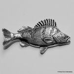 Perch Fish Pewter Pin Brooch -British Handcrafted- Coarse Fishing Angling