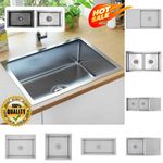 Handmade Kitchen Sink Plumbing Utility Waste Basin Stainless Steel 2025