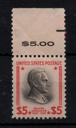 USA 1938 $5 Coolidge mint MNH Margin #831 #834 WS46903