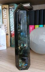 Natural Labradorite Polished Tower Display Piece 500g Black Blue