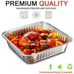 200qty Aluminium Foil Containers 9 x 9 x 2inch Trays No.9 with Lids Strong Heavy