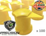 32mm Long reach Wheel nut indicators Yellow Dustite HGV truck trailer x 100