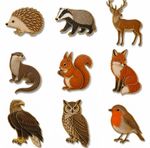 British Wildlife Enamel Pin Badge Collection - Hedgehog, Robin, Squirrel & More