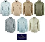 Hazy Blue Mens Long Sleeve Check Shirts Work Outdoor Smart Relaxed Fit