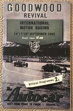 GOODWOOD REVIVAL Sept 2005 International Motor Race Meeting Official Programme