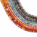 Natural Agate Jasper Stone  2x4mm Rondelle Spacer Beads For Jewellery Making 15"