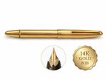 COLUMBUS Vintage 18 Carat Gold Plated Fountain Pen 14K Gold Nib