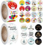 25mm Happy Birthday Round Stickers Self Adhesive Labels for Gift Wrapping Party