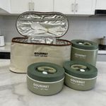 Insulated Lunch Box Set Thermal Food Containers Bag With Cutlery Green