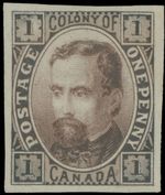1851-59 CANADA CHARLES DICKENS BRADBURY WILKINSON ESSAY OF 1D IN BROWN, RARE