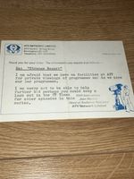 Strange Report 1979 ATV Network Television letter. Private viewing of the show