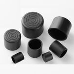 Round Plastic End Cap Black, PVC Soft Rubber Caps Tube Pipe Feet ∅ 6-120mm
