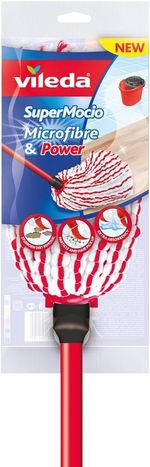 Vileda SuperMocio Microfibre & Power XL Adjustable Handle Machine Washable Mop