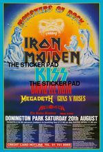 Sticker - Donington Monsters of Rock 1988 -  Heavy Metal - Megadeth KISS 