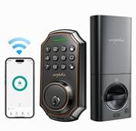 arpha D180W Wi-Fi Smart Keypad Deadbolt Lock Auto Relock One-Touch Black