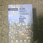 Premier Ultra Brights Starburst 200 LED Lights 4.5m Silver Wire Timer MF