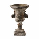 European-Style Metal Urn Planter Antique Floor Vase Embossed for Entryways