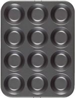 12 Cup Muffin Cake Pan Baking Tray Deep Tin Cupcake Bun Sheet Steel Bakeware