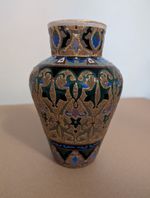 Rare Art Nouveau vase around 1900, enamel gold, marked, environment Fritz Heckert?