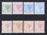 (1276)    St Lucia QV 1891-98 (Die II) Set to 1s. SG43-50 LM/Mint (2d is M/Mint)