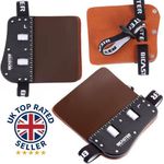 Bicaster Archery Bare Bow Tab Leather Twin Layer Adjustable With Metal Plate